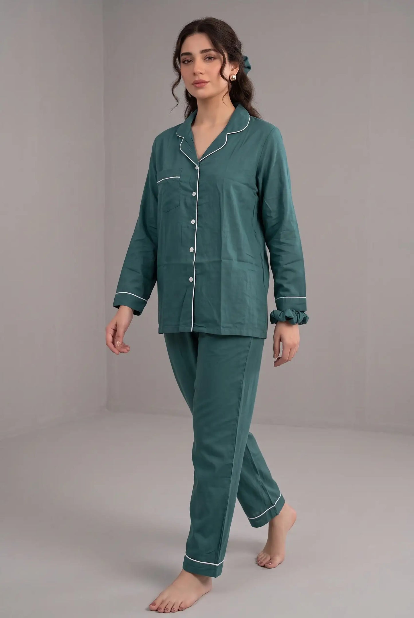 Linen Lounge Set – Forest Teal