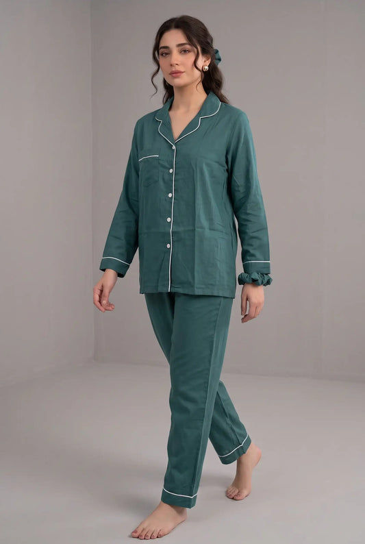 Linen Lounge Set – Forest Teal