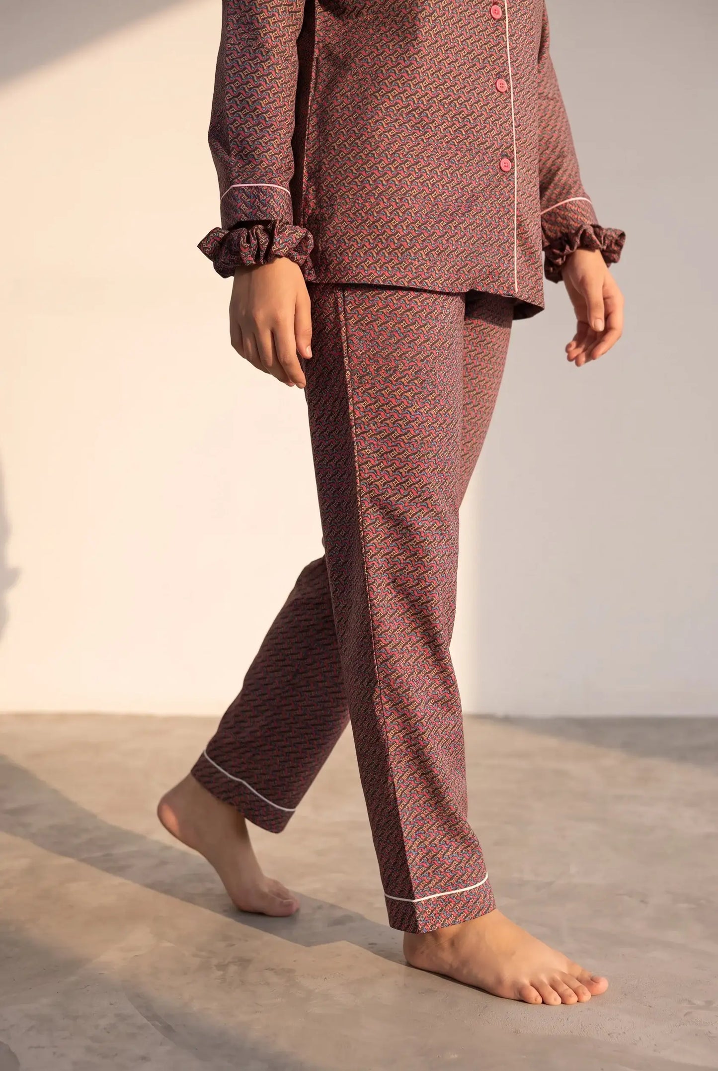 Linen Printed Lounge Set – Kaleido Weave