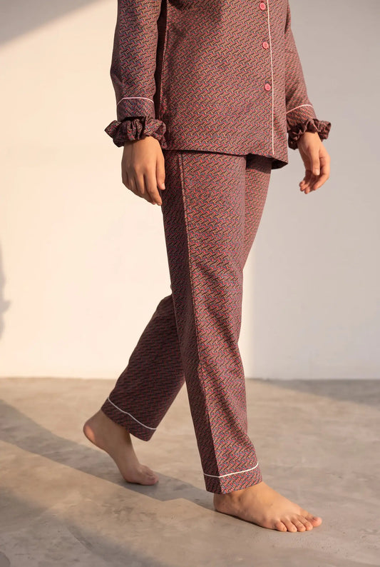Linen Printed Lounge Set – Kaleido Weave