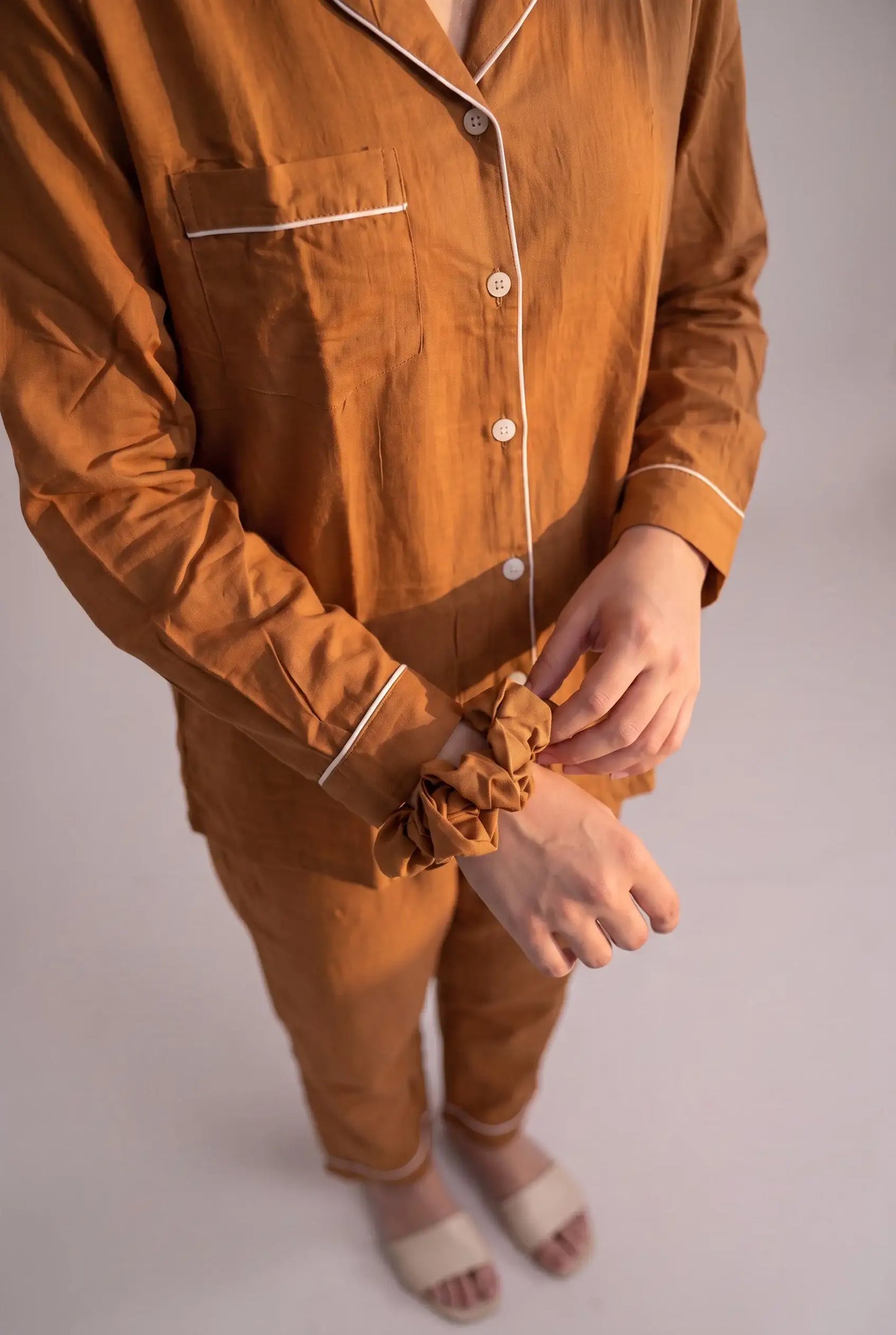 Linen Lounge Set – Cinnamon Brown