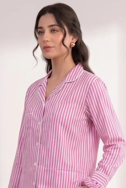 Linen Striped Lounge Set – Candy Stripe